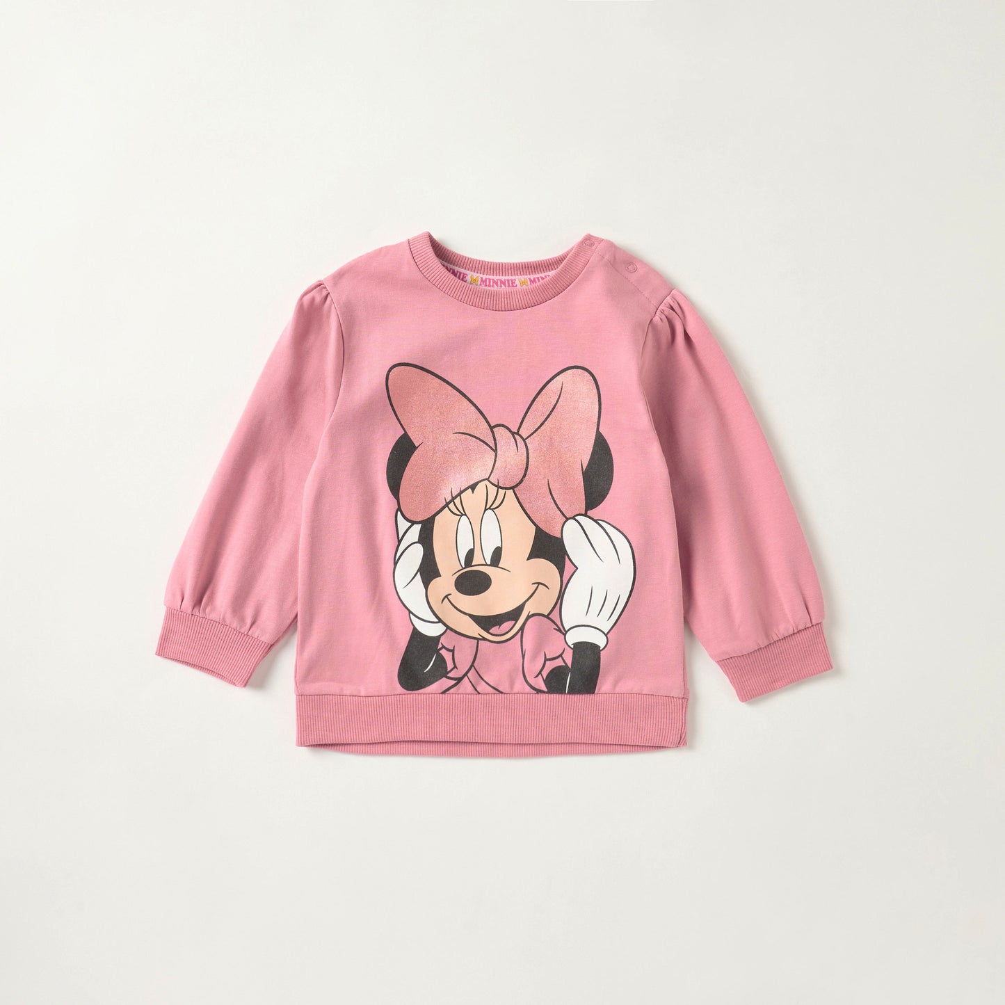 Pink Minnie Mouse Puffy Sleeve Sweater