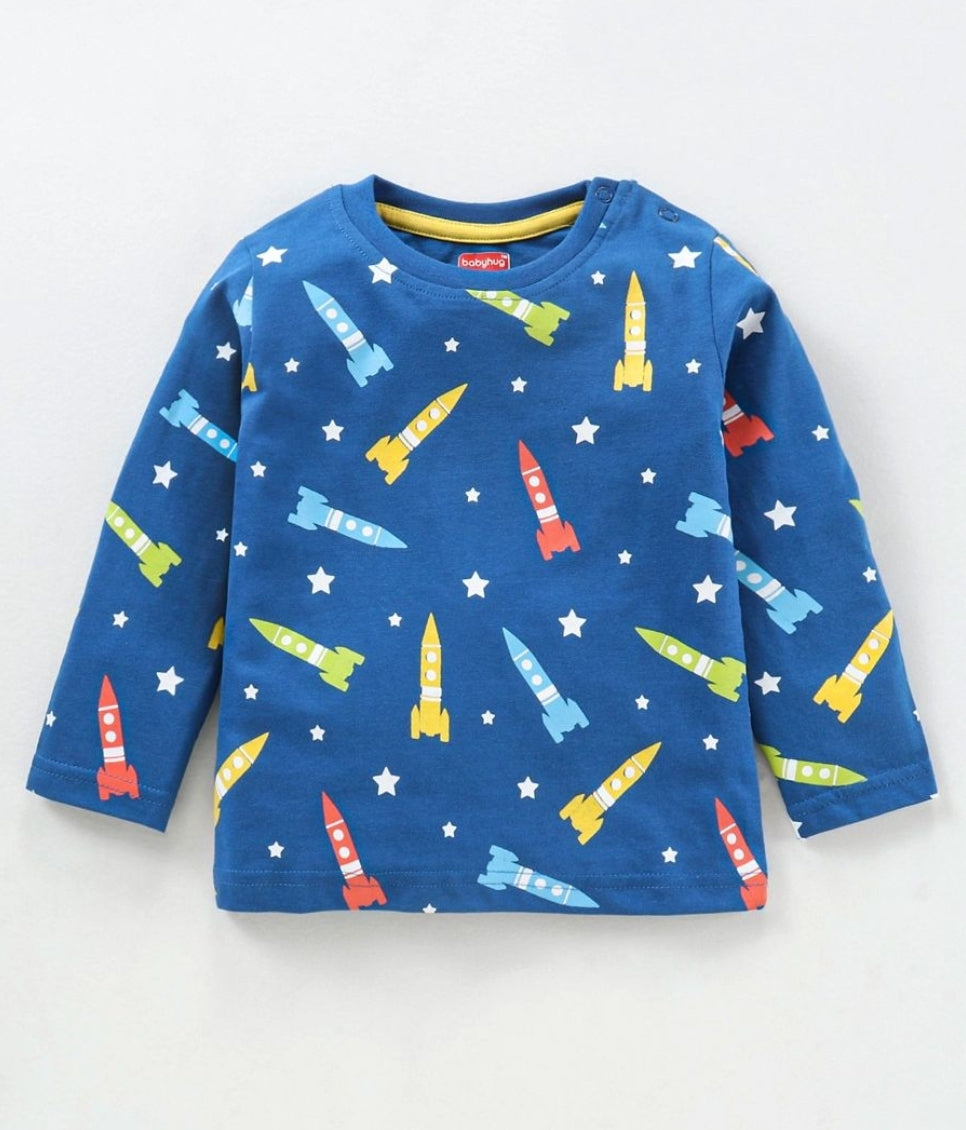 Night Suit Rocket & Stars Print