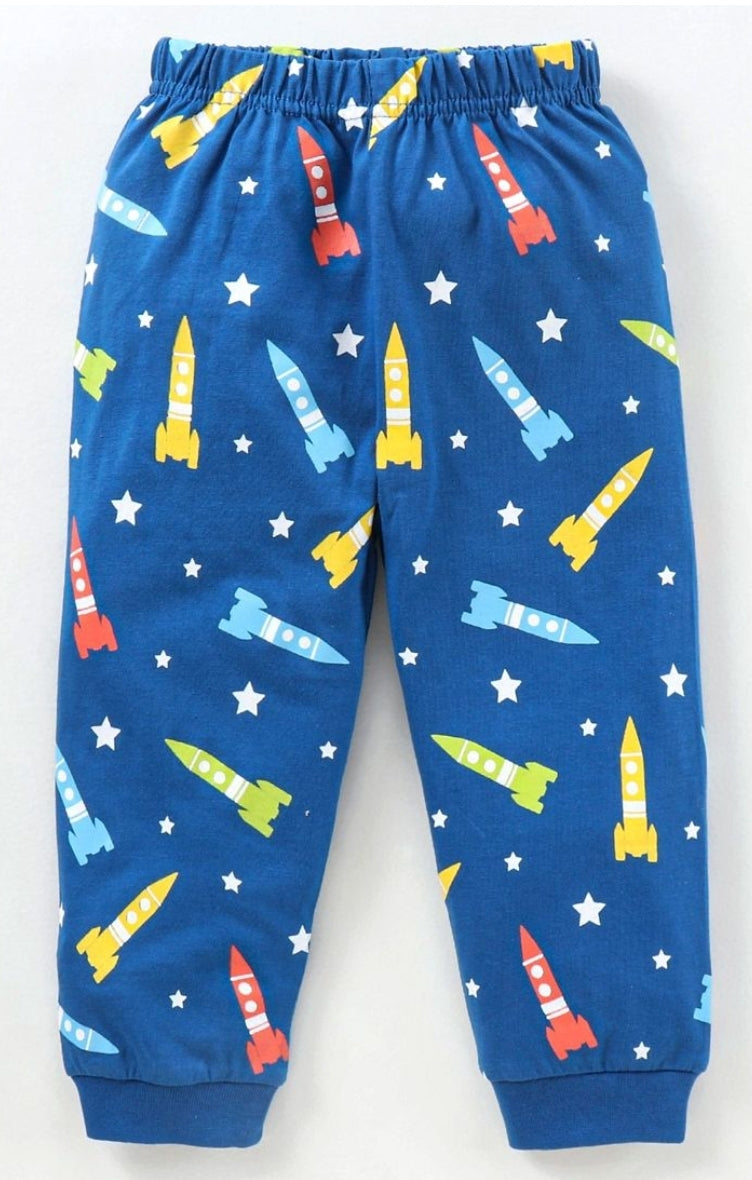 Night Suit Rocket & Stars Print