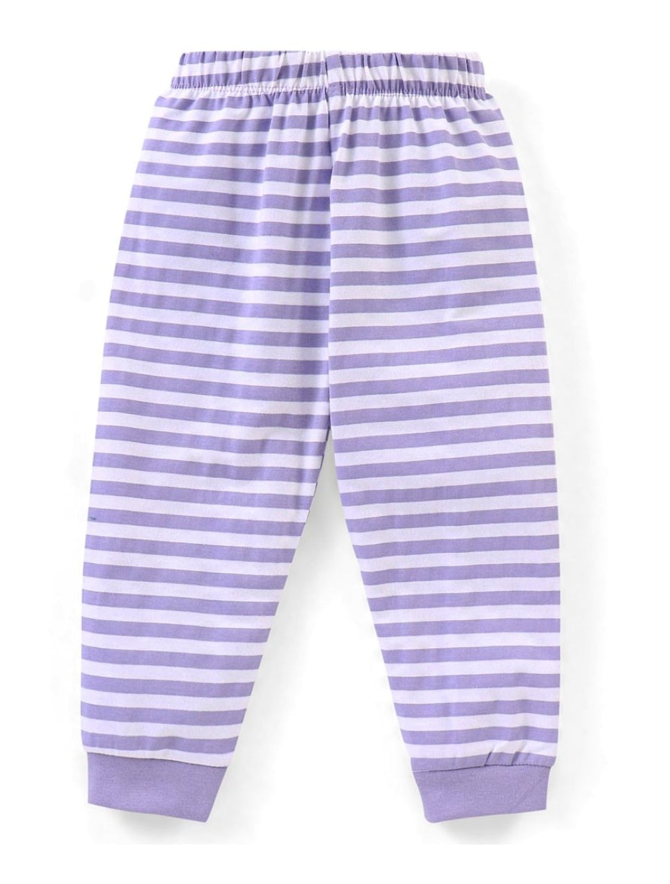 Cotton Knit Full Sleeves Night Suit Hippo Print - Lavender