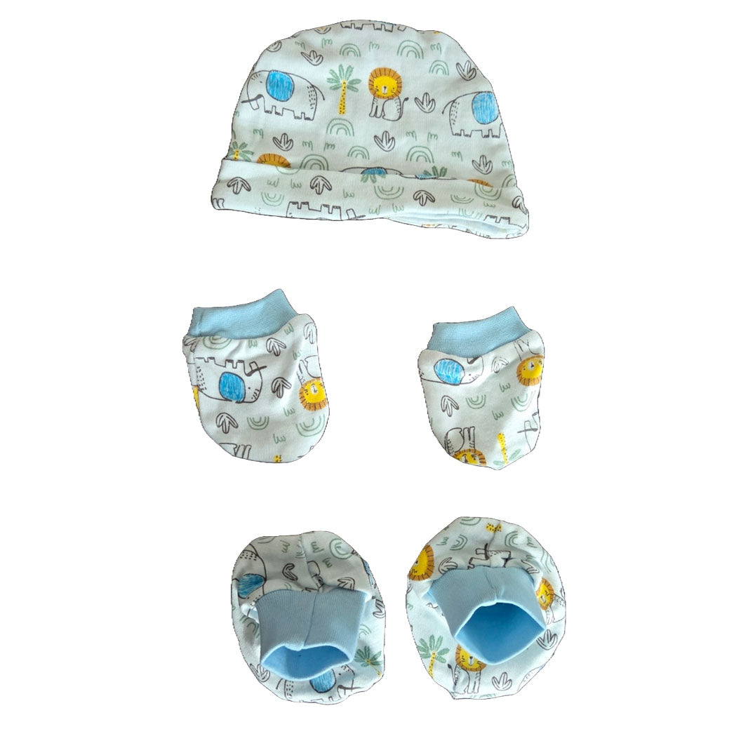 Safari Friends - Cap Mittens & Booties Set