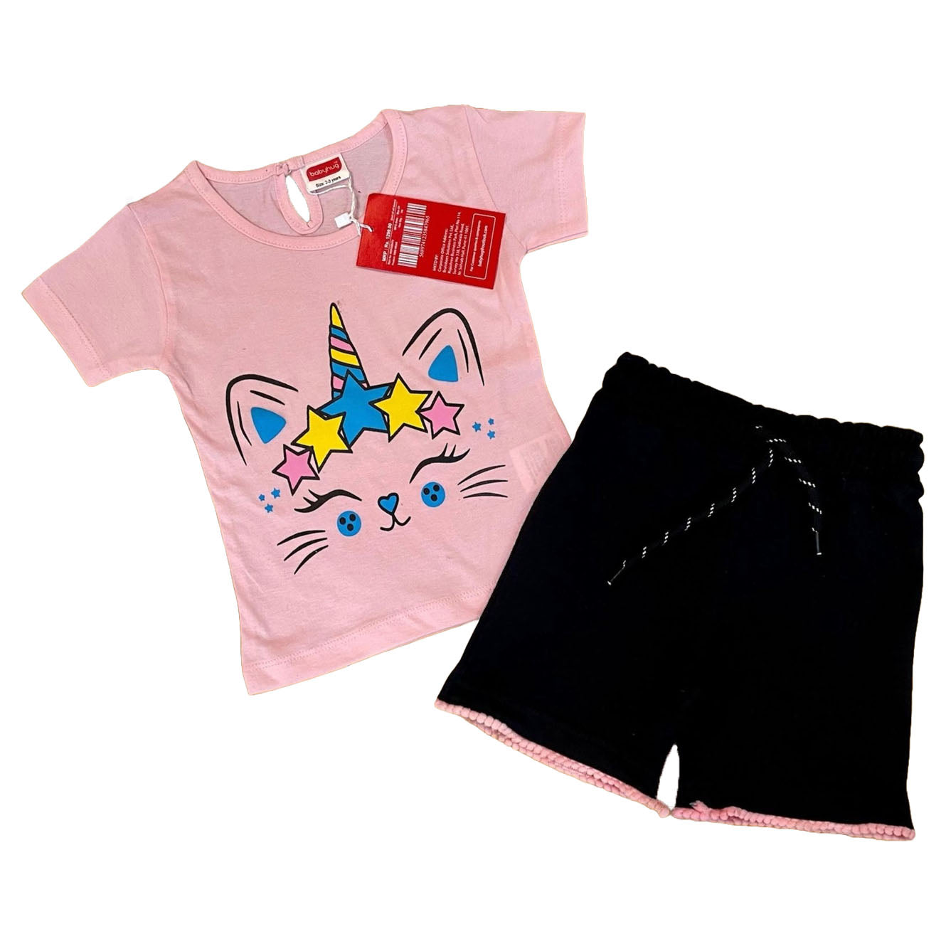 Unicorn-Cat T-Shirt and Shorts Set