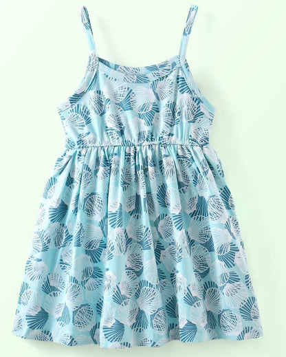 Frock with Shells Print - Blue