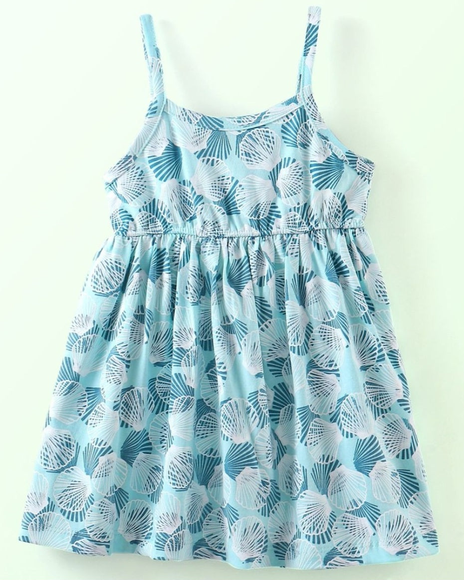 Frock with Shells Print - Blue