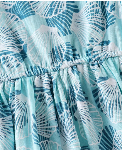 Frock with Shells Print - Blue