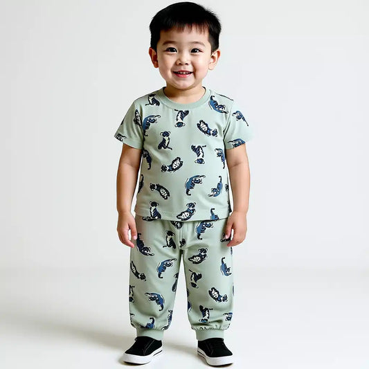 Tiger Print T-Shirt and Pants Set