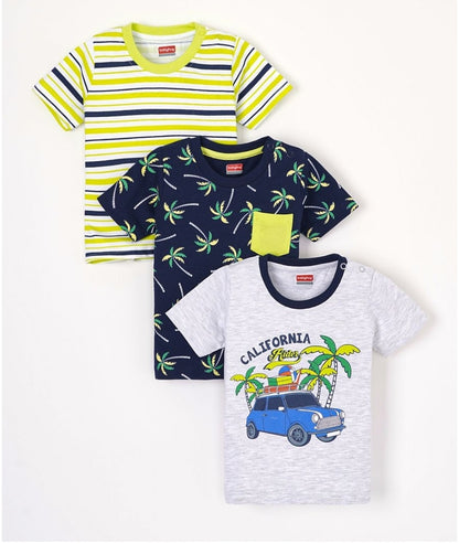 Half Sleeves T-Shirts Multi Print Pack of 3 