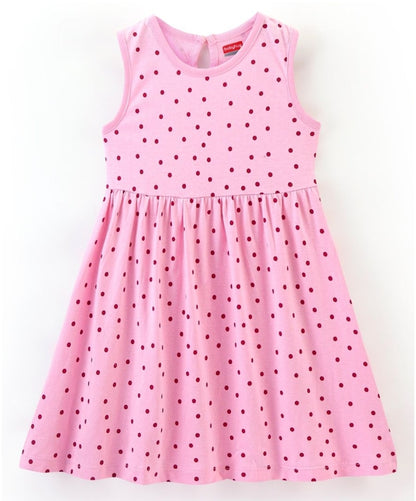 Pink Frock with Polka Dots