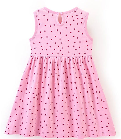 Pink Frock with Polka Dots