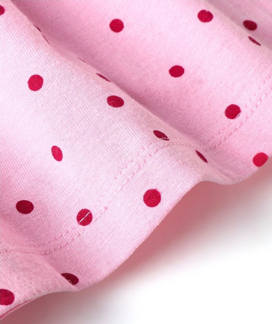 Pink Frock with Polka Dots