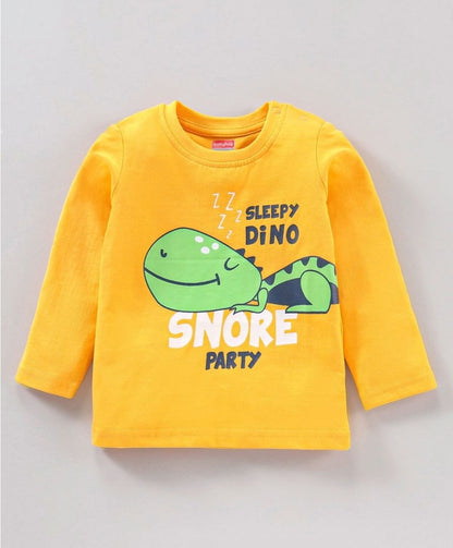 Dino Graphic Night Suit - Yellow