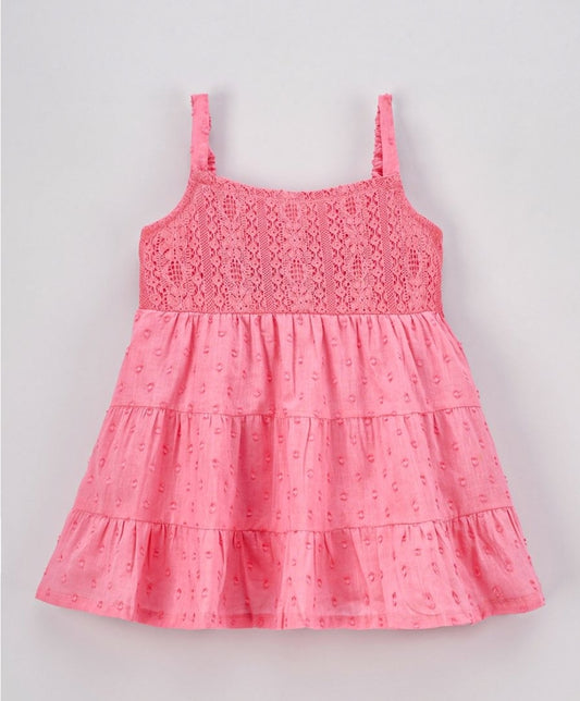 Pink Frock with lace detailing