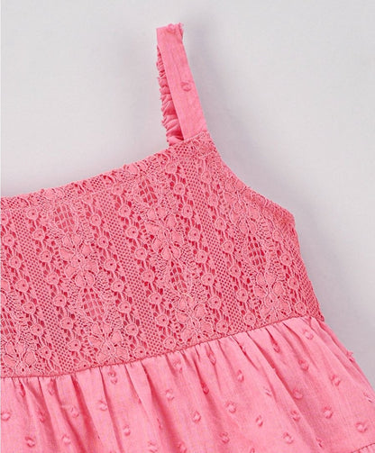 Pink Frock with lace detailing