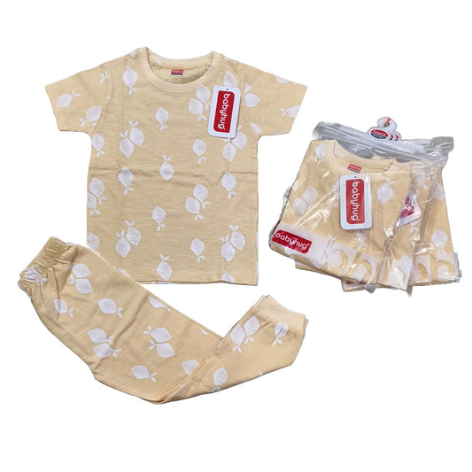 Fruit/Leaf Print T-Shirt & Bottom Set