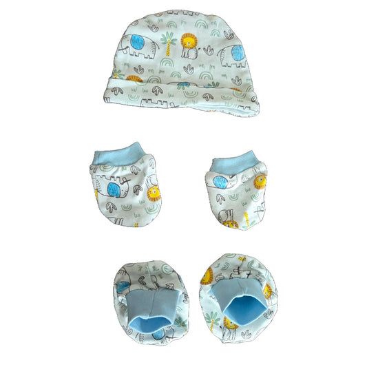 Safari Friends - Cap Mittens & Booties Set