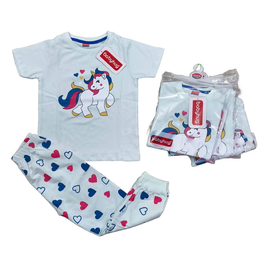 Unicorn Print T-Shirt & Heart Bottom Set